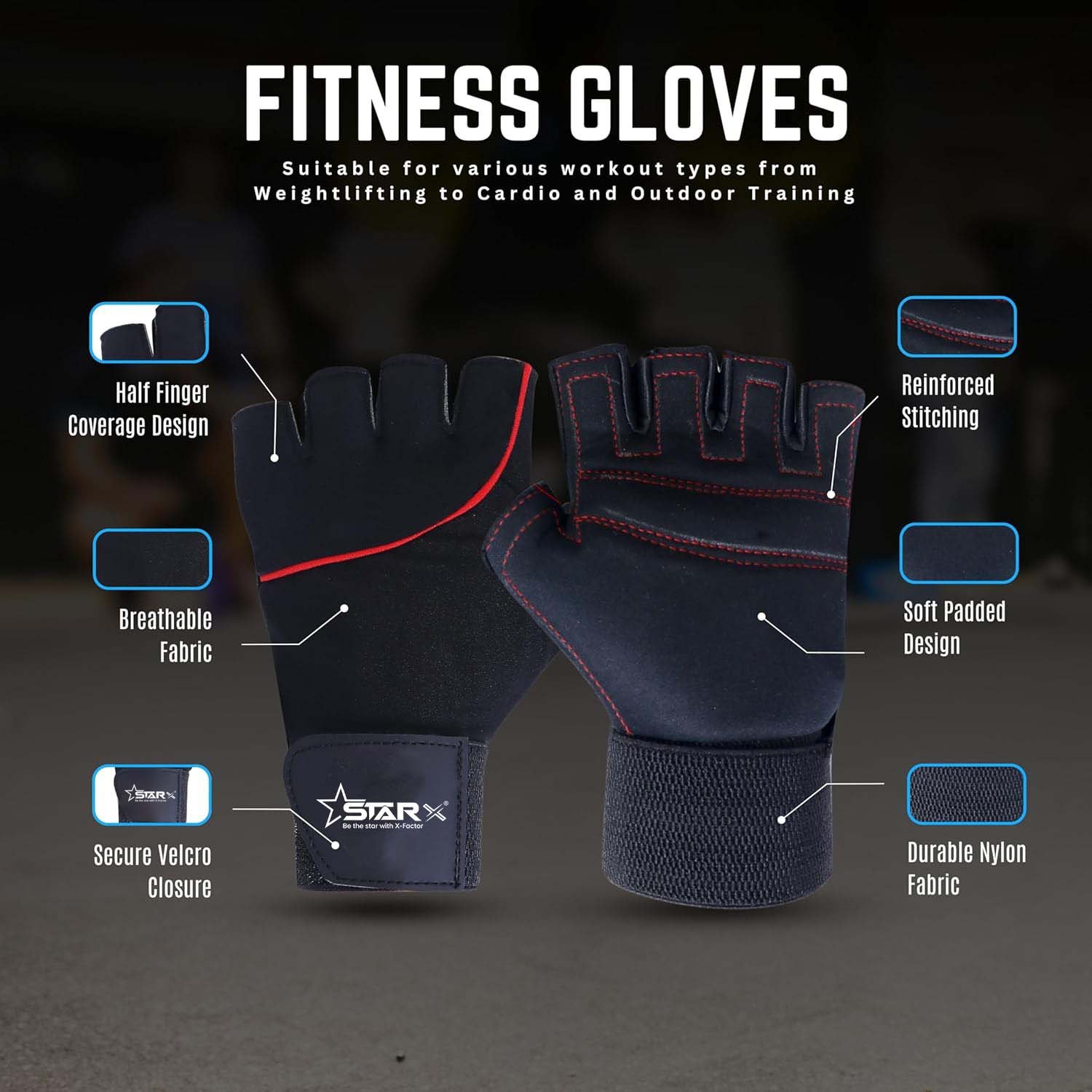 Gym Accessories Set with Round Duffle Bag, Weight Lifting Belt, Hand Gripper, Jump Rope, Workout Gloves