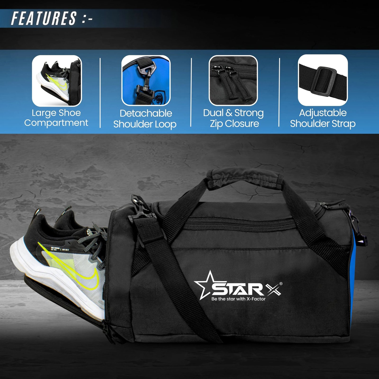 Gym Duffel Bag with Separate Compartment for Men and Women – Ideal for Travel, Sports and Workout