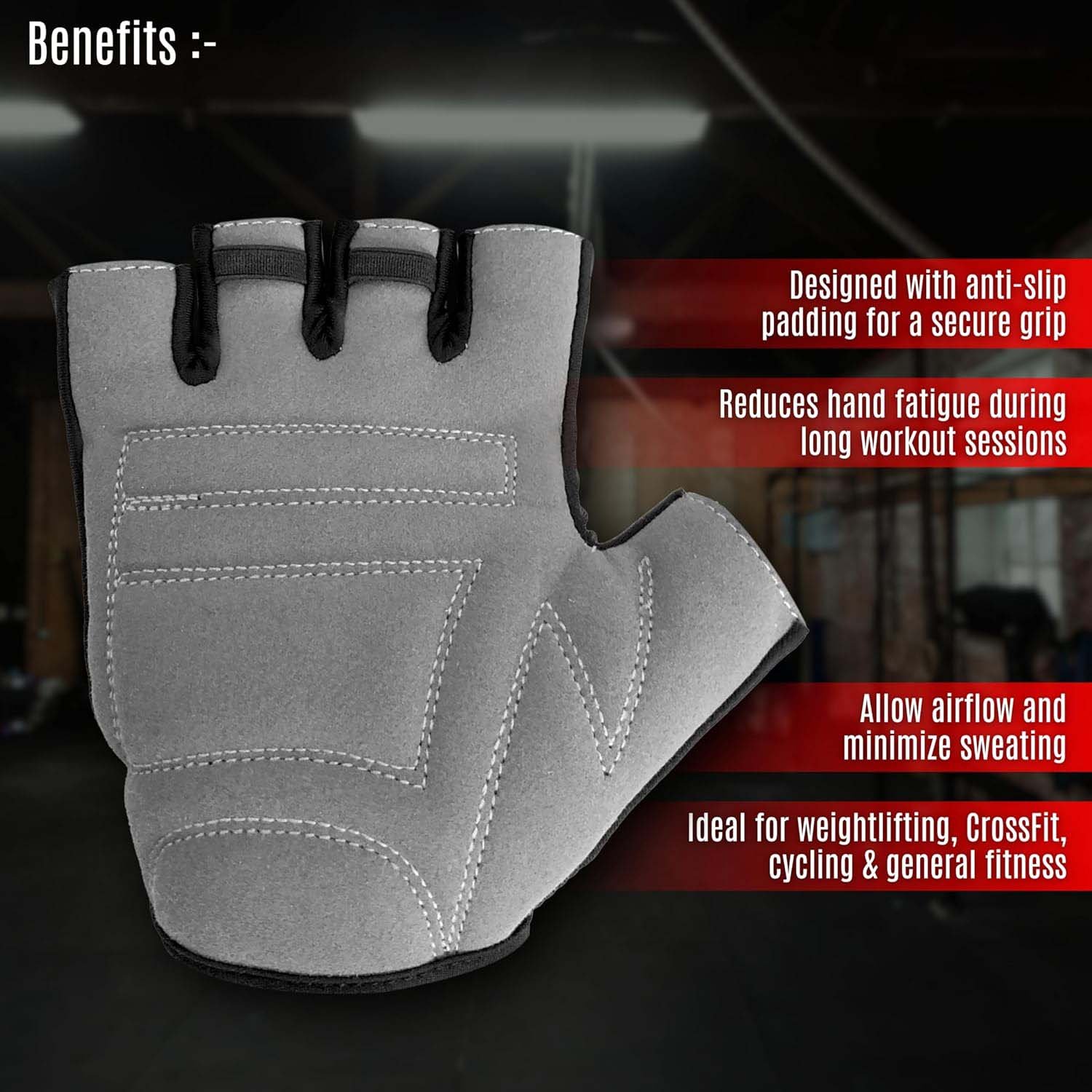 Premium Quality Gym & Fitness Gloves for Weightlifting/Powerlifting - Ideal for Men/Women