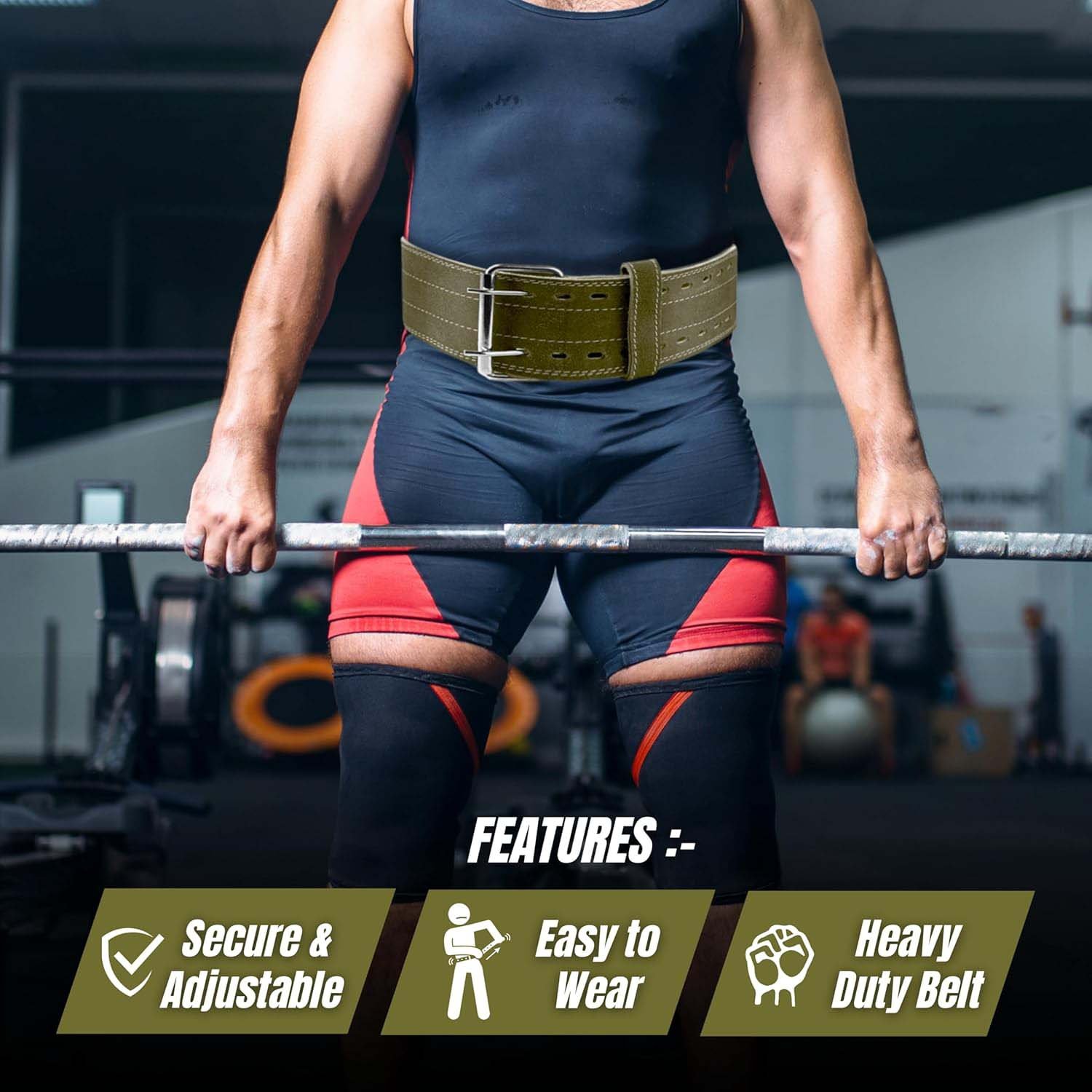Premium Quality Suede Leather Weightlifting Gym Belt for Daily Workout