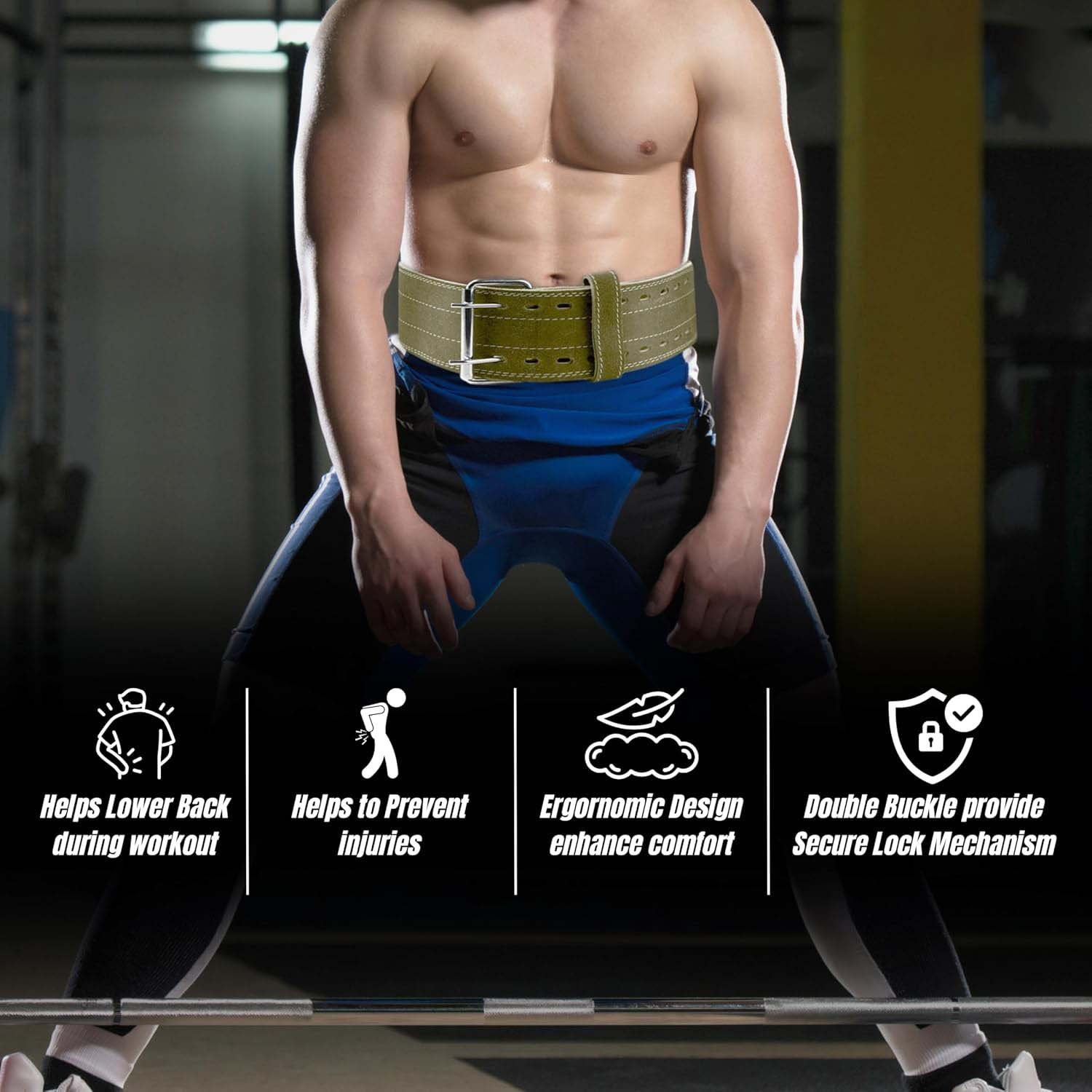 Premium Quality Suede Leather Weightlifting Gym Belt for Daily Workout