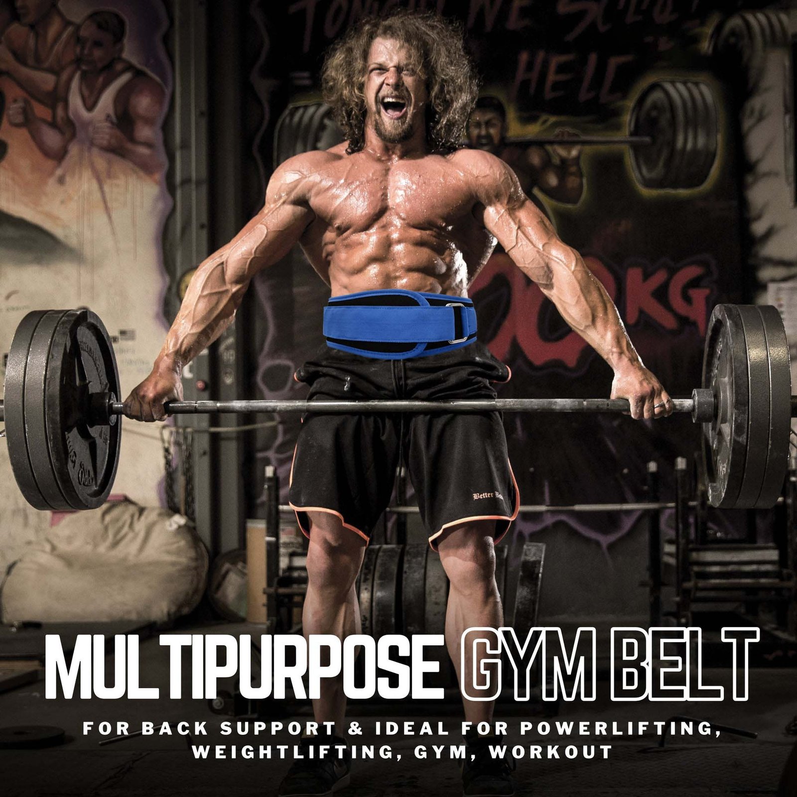Multipurpose Nylon Gym Belt for Back Support - Ideal for Powerlifting, Weightlifting, Gym, Workout
