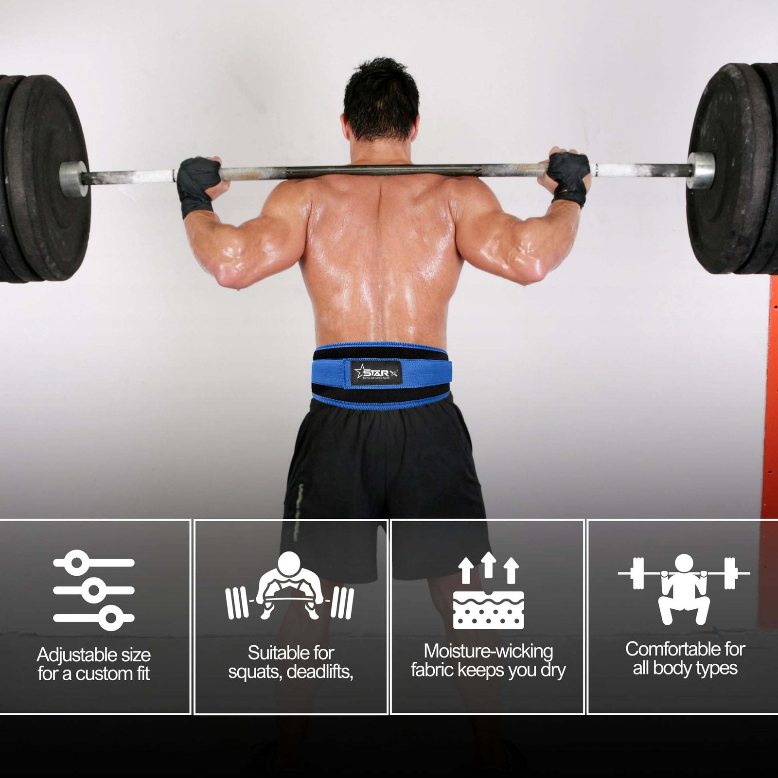 Multipurpose Nylon Gym Belt for Back Support - Ideal for Powerlifting, Weightlifting, Gym, Workout