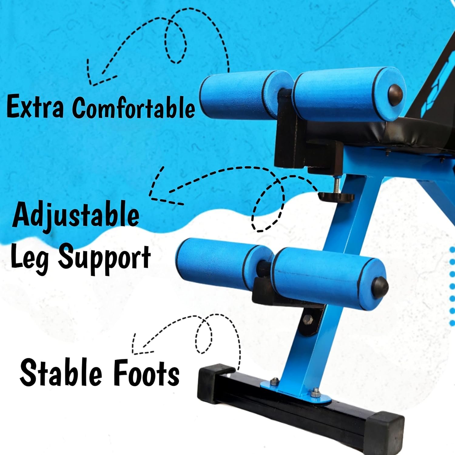 Squat Rack + Adjustable Bench Combo with Cast Iron Weight Plates & Star Nut Dumbbell Rods