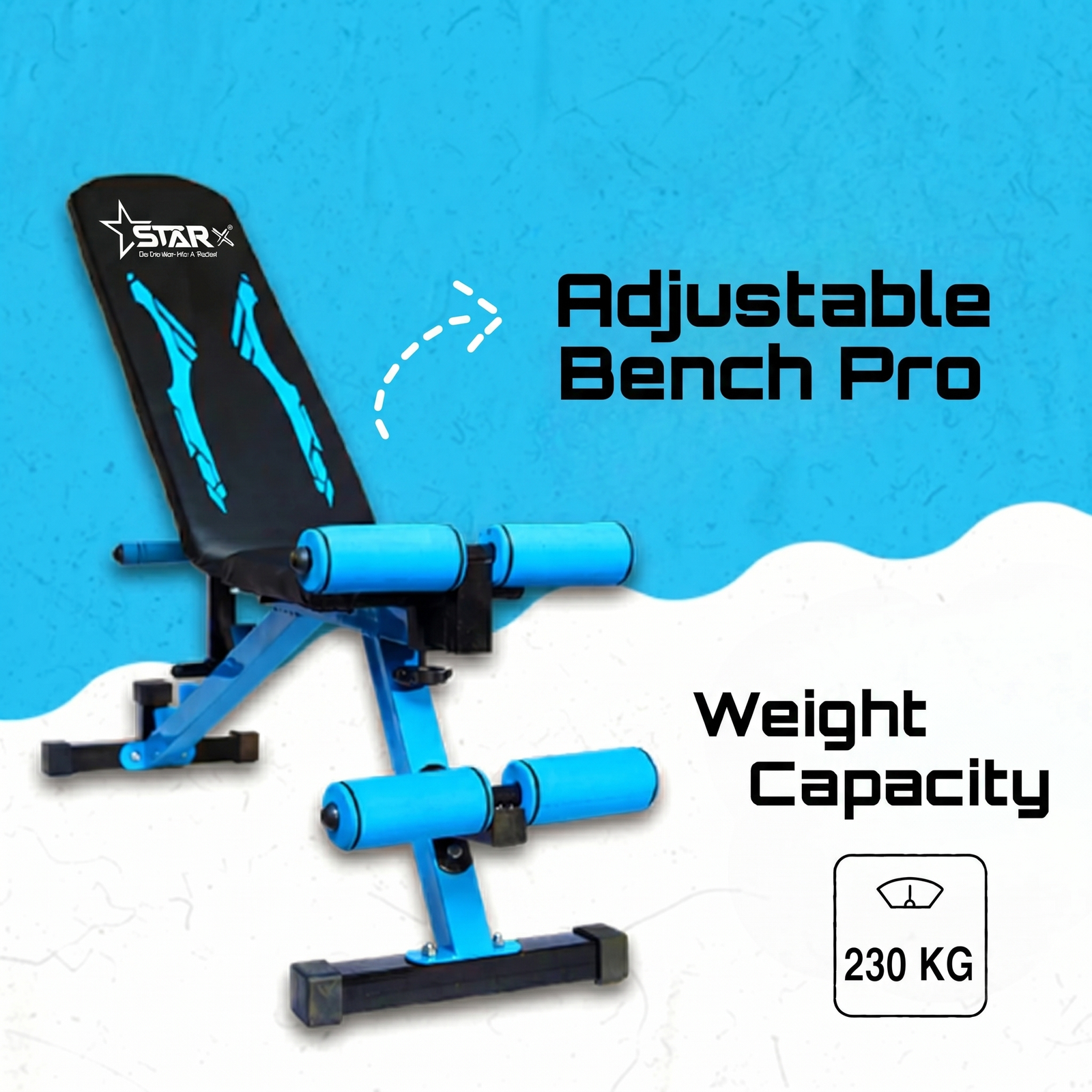 Squat Rack + Adjustable Bench Combo with Cast Iron Weight Plates & Star Nut Dumbbell Rods