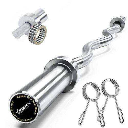 5Ft Straight & 3 ft Curl (28mm) Weight lifting rods with Collar Locks