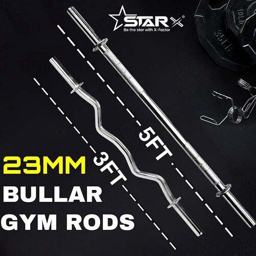 Professional 3-Cut Home Gym Combo Set with Solid Dumbbell Rods
